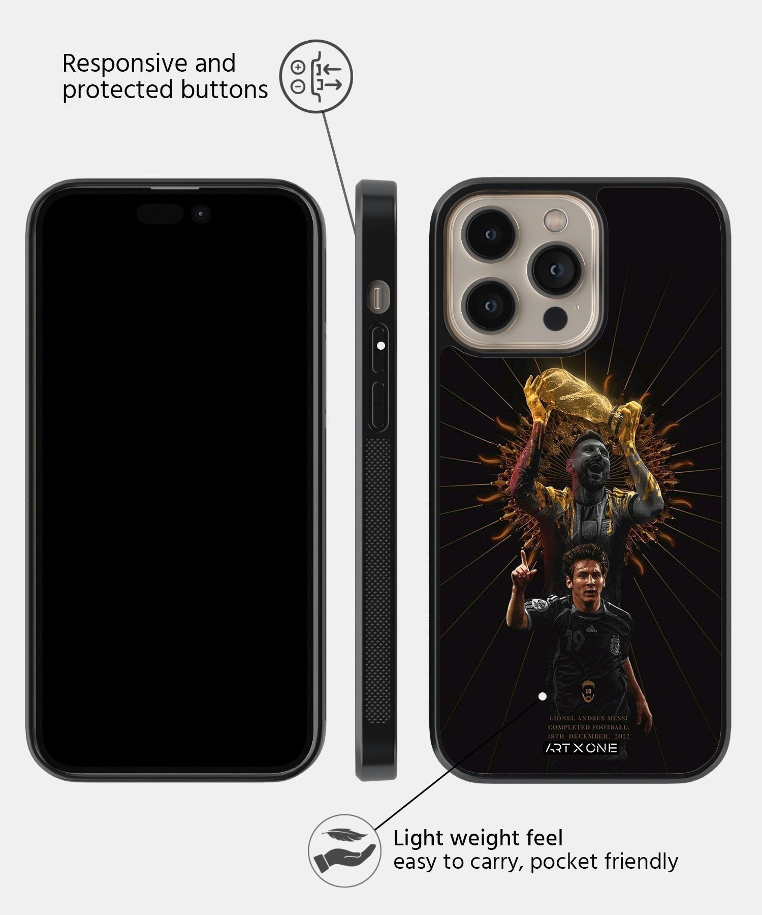 Football (Champion Messi) Mobile Back Cover