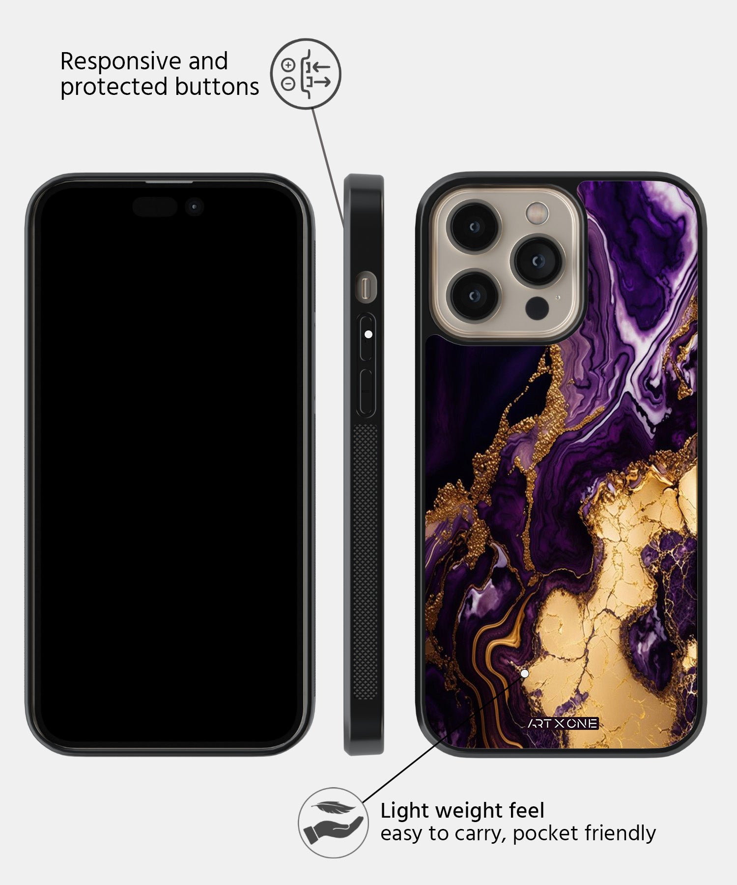 Purple Marbel Mobile Back Cover