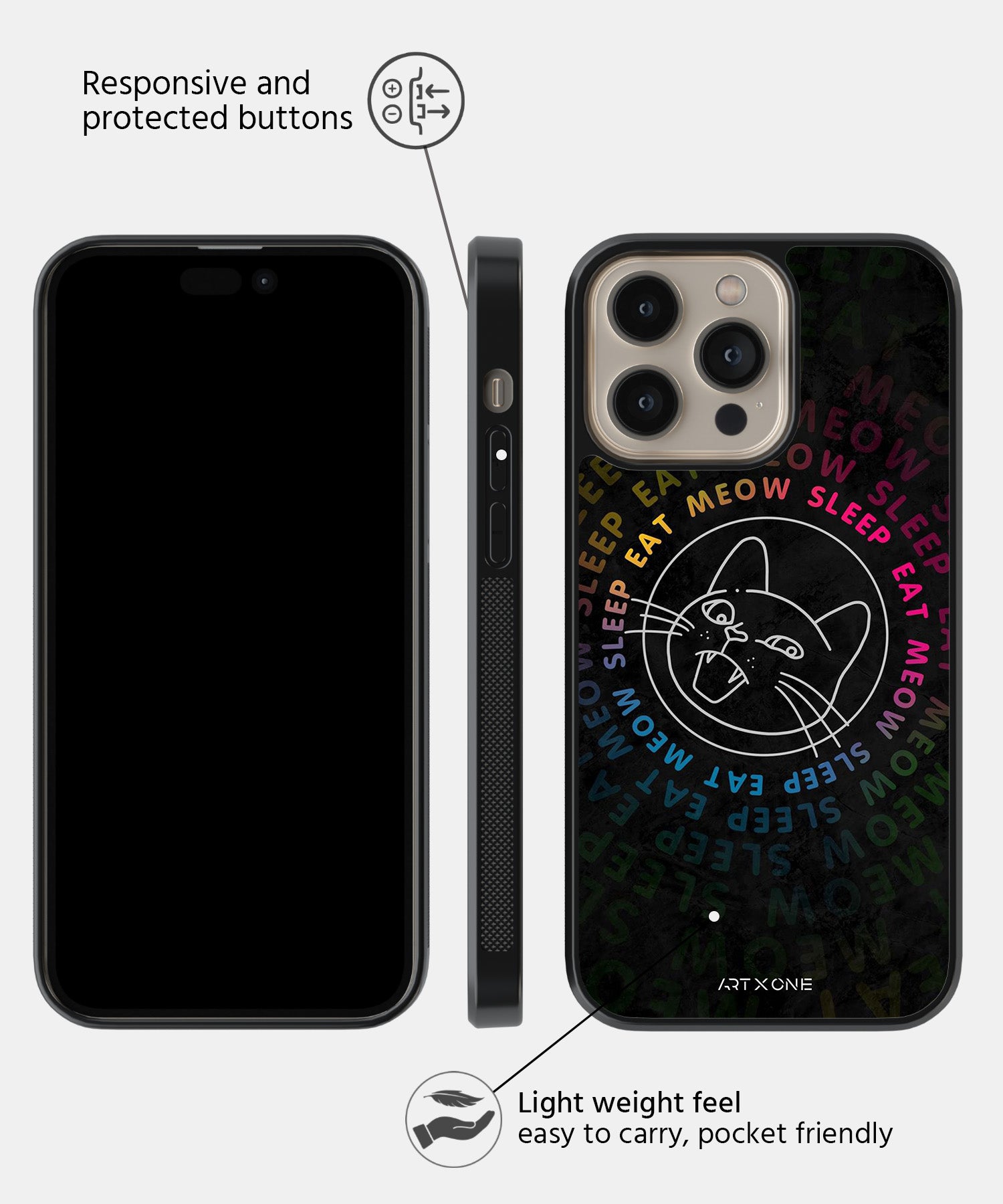 Eat Meow Sleep Mobile Back Cover