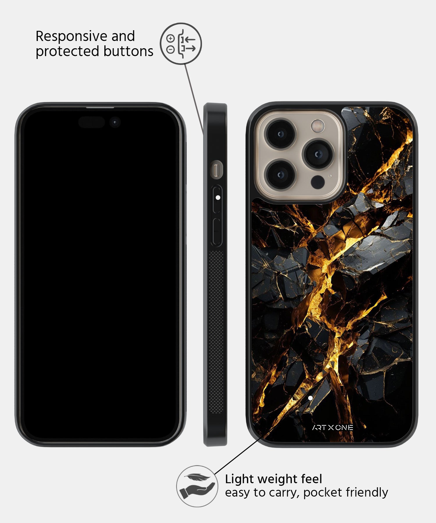 Black Marbel Mobile Back Cover