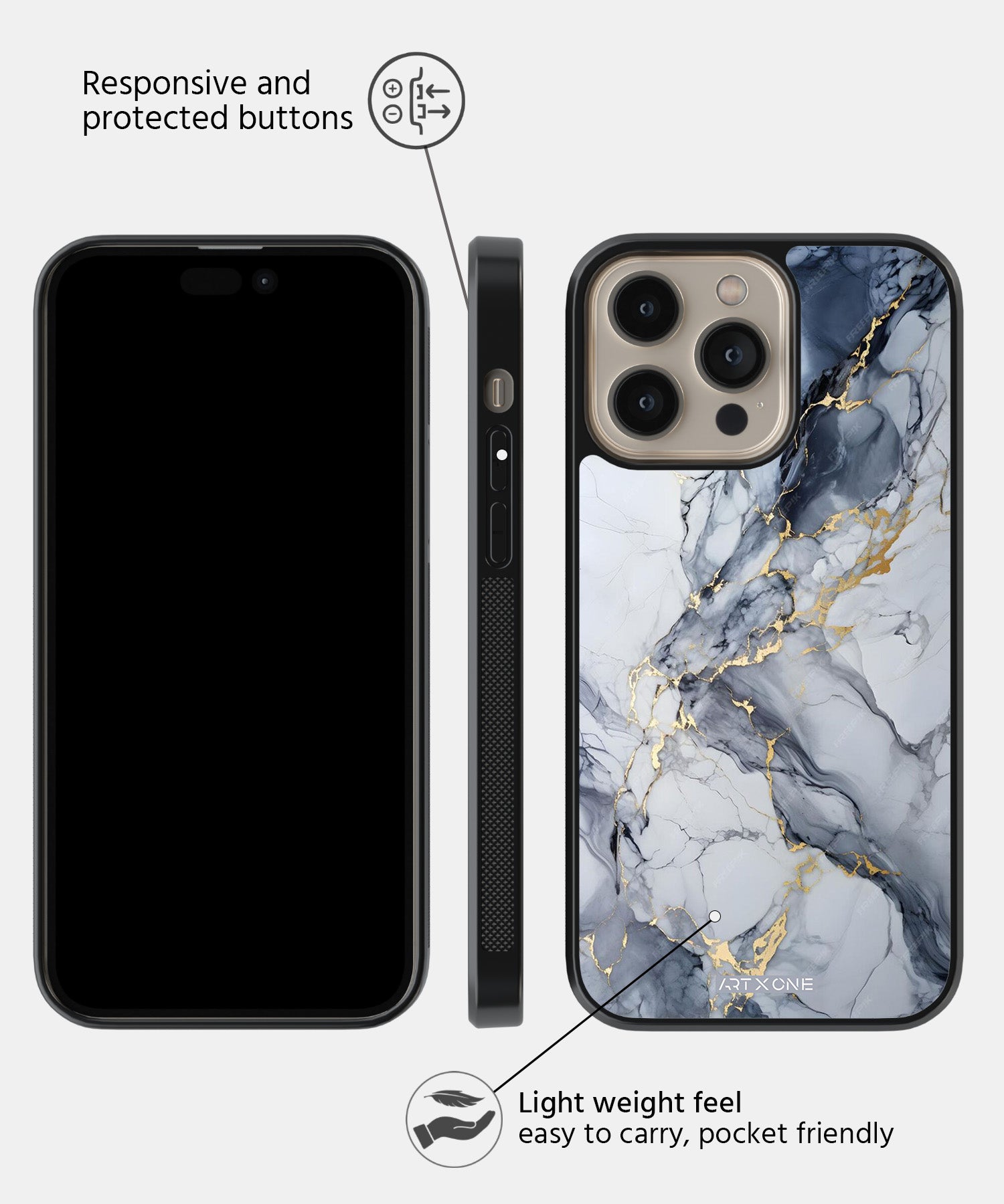 White Marbel Mobile Back Cover