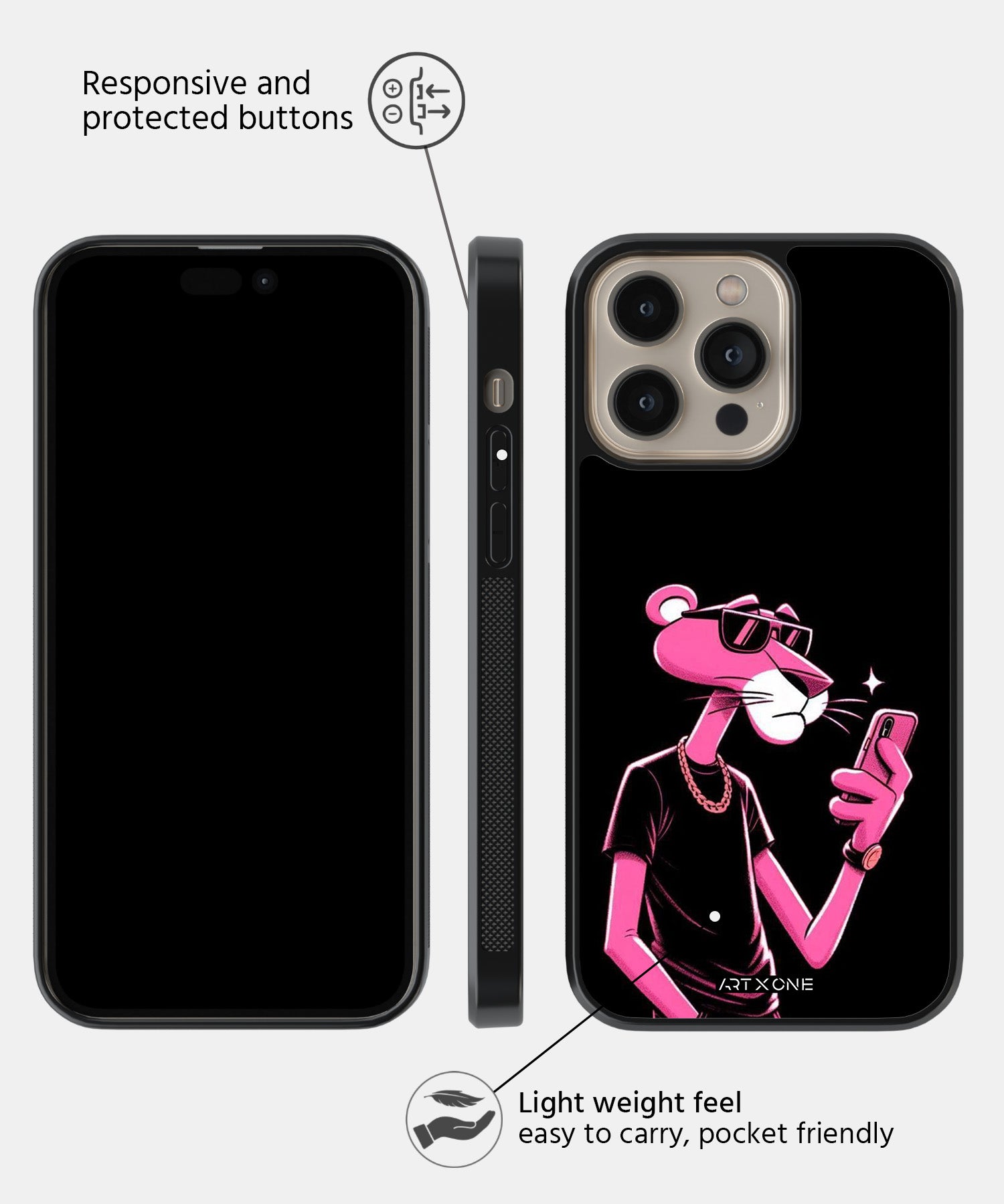 Cartoon (Pink Panther Dark) Mobile Back Cover