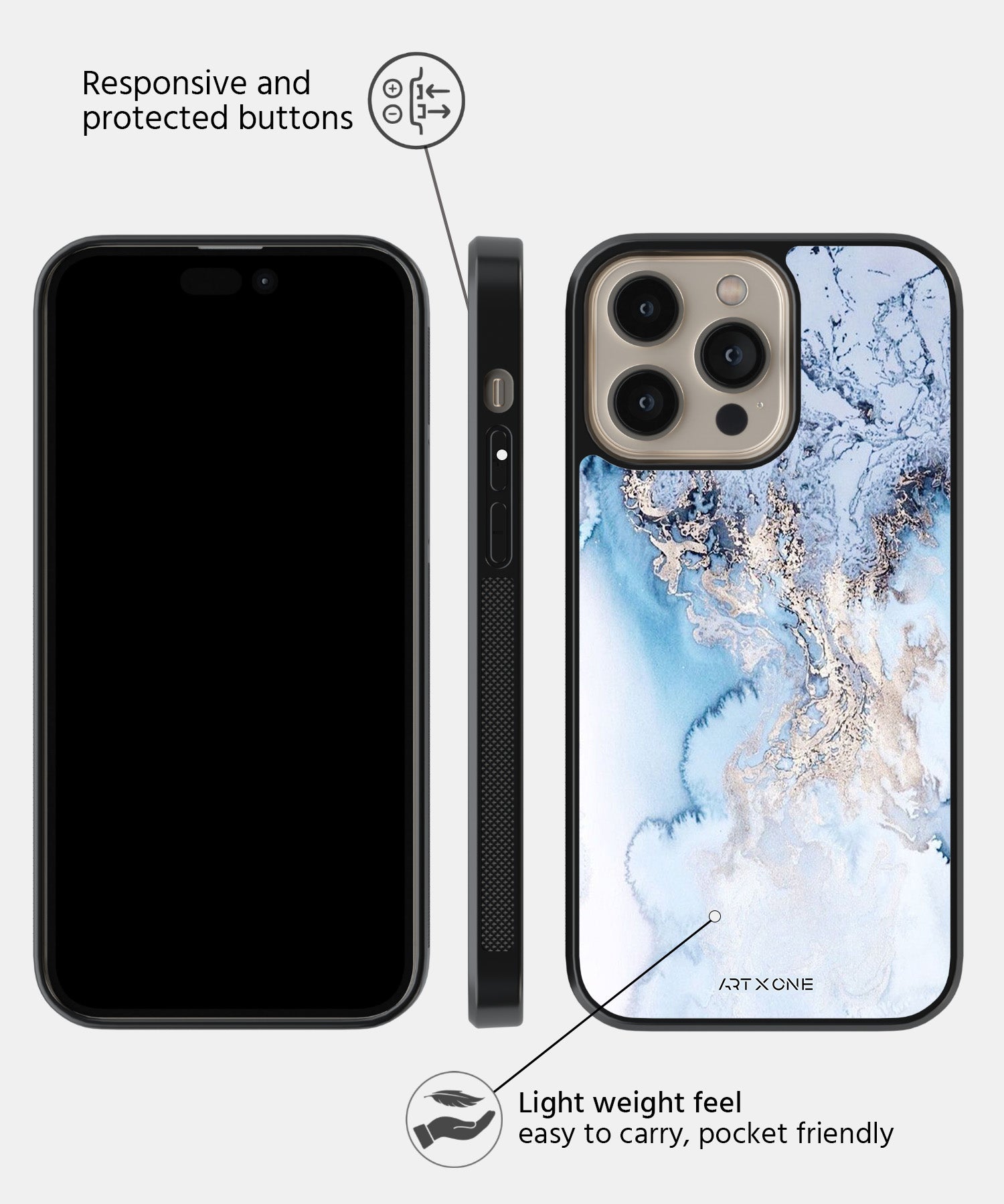 Aries Gold Marbel Mobile Back Cover