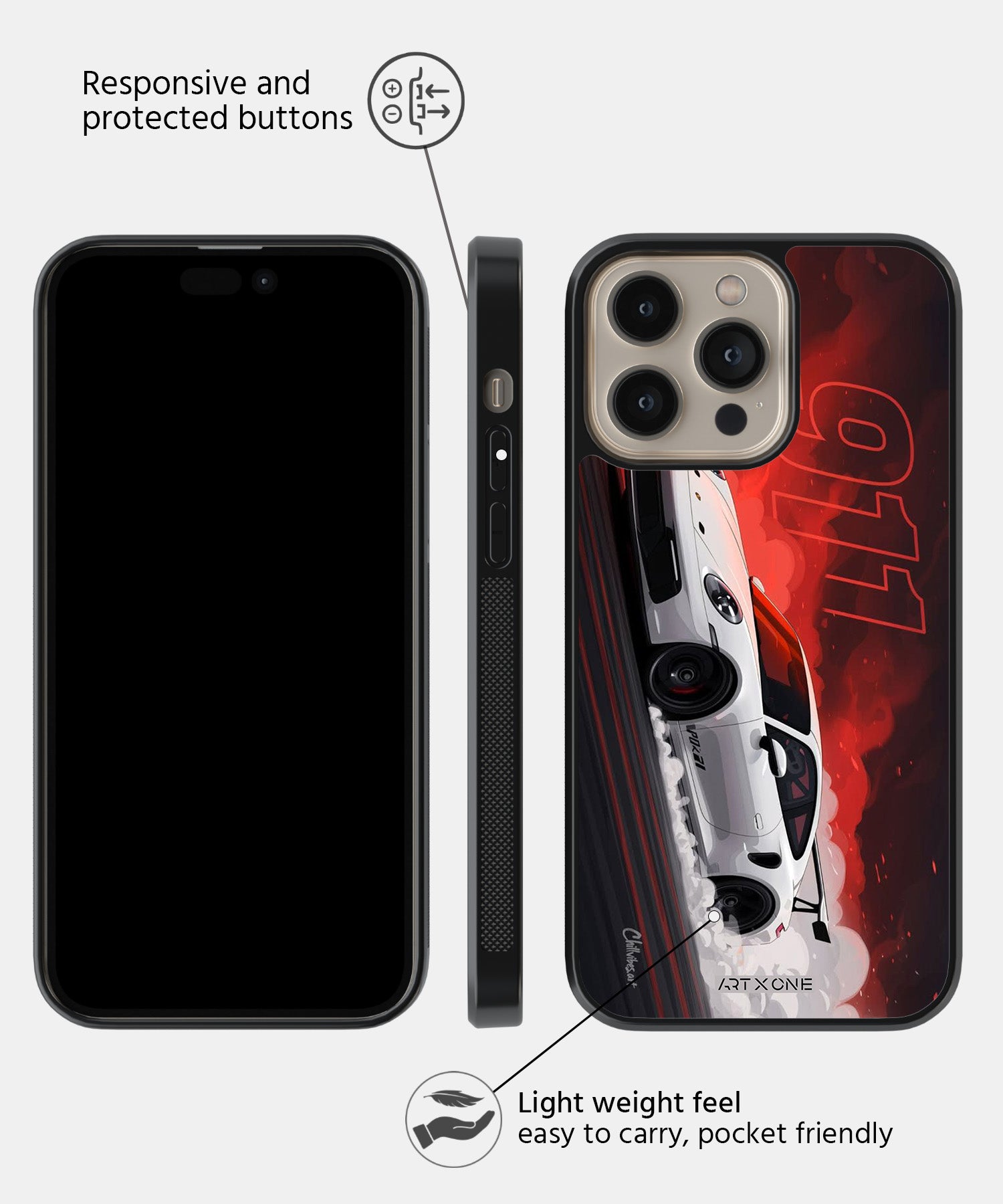 Sports Car  (White 911) Mobile Back Cover