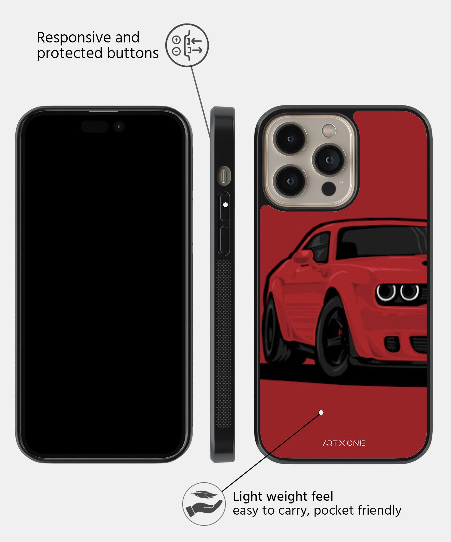 Sleek Red Sports Car Designer Mobile Back Cover