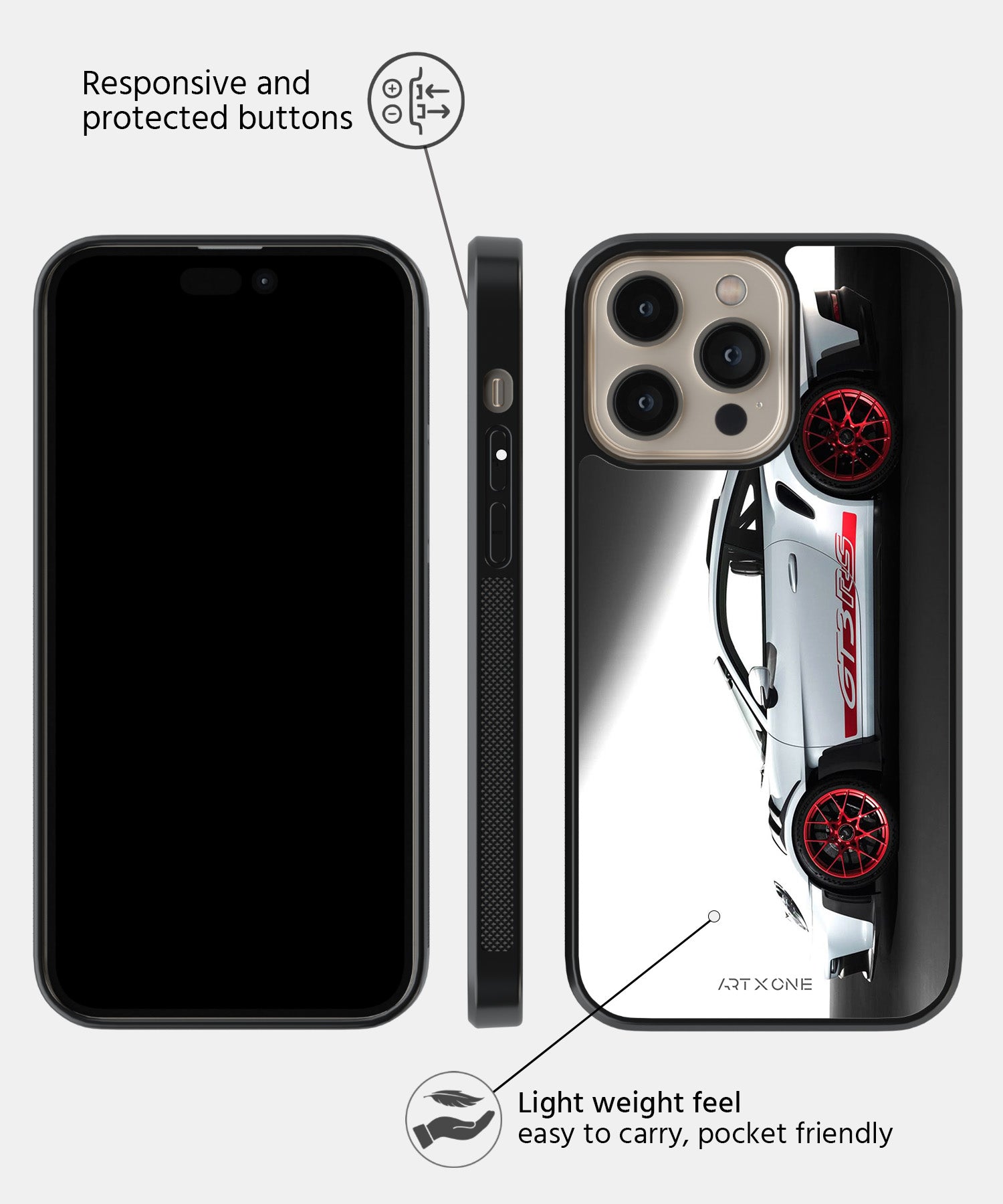 Sports Car  (White GT3 RS) Mobile Back Cover