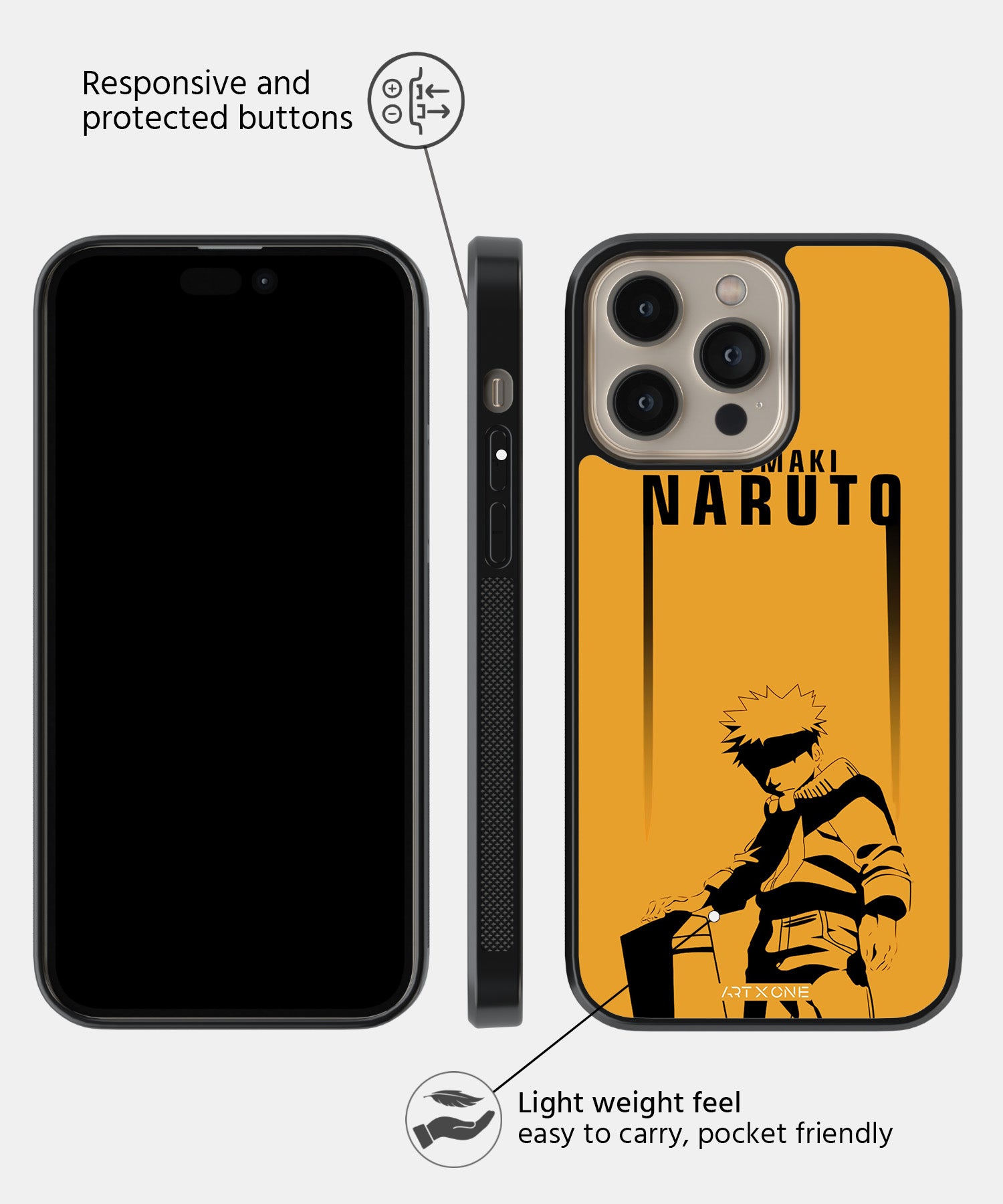 Naruto Uzumaki Yellow Mobile Back Cover