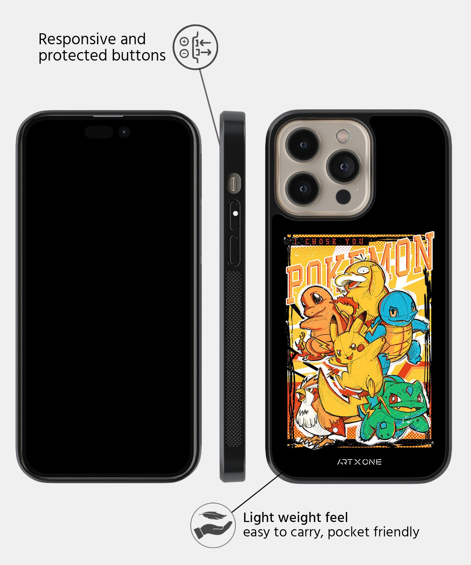 Cartoon (Pokemon Starter Pack) Mobile Back Cover
