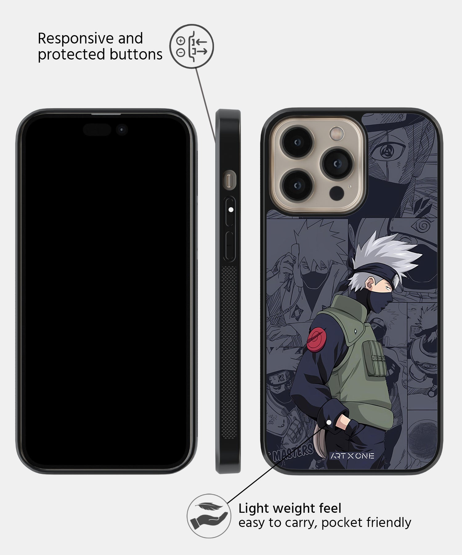 Kakashi on Manga Panel Mobile Back Cover