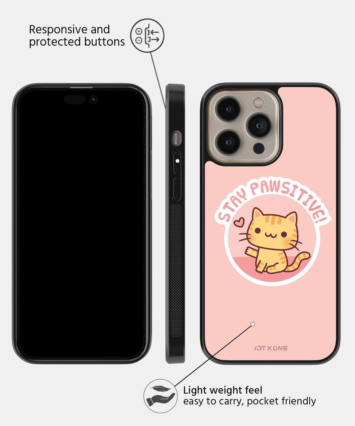 Stay Pawsitive! Mobile Back Cover