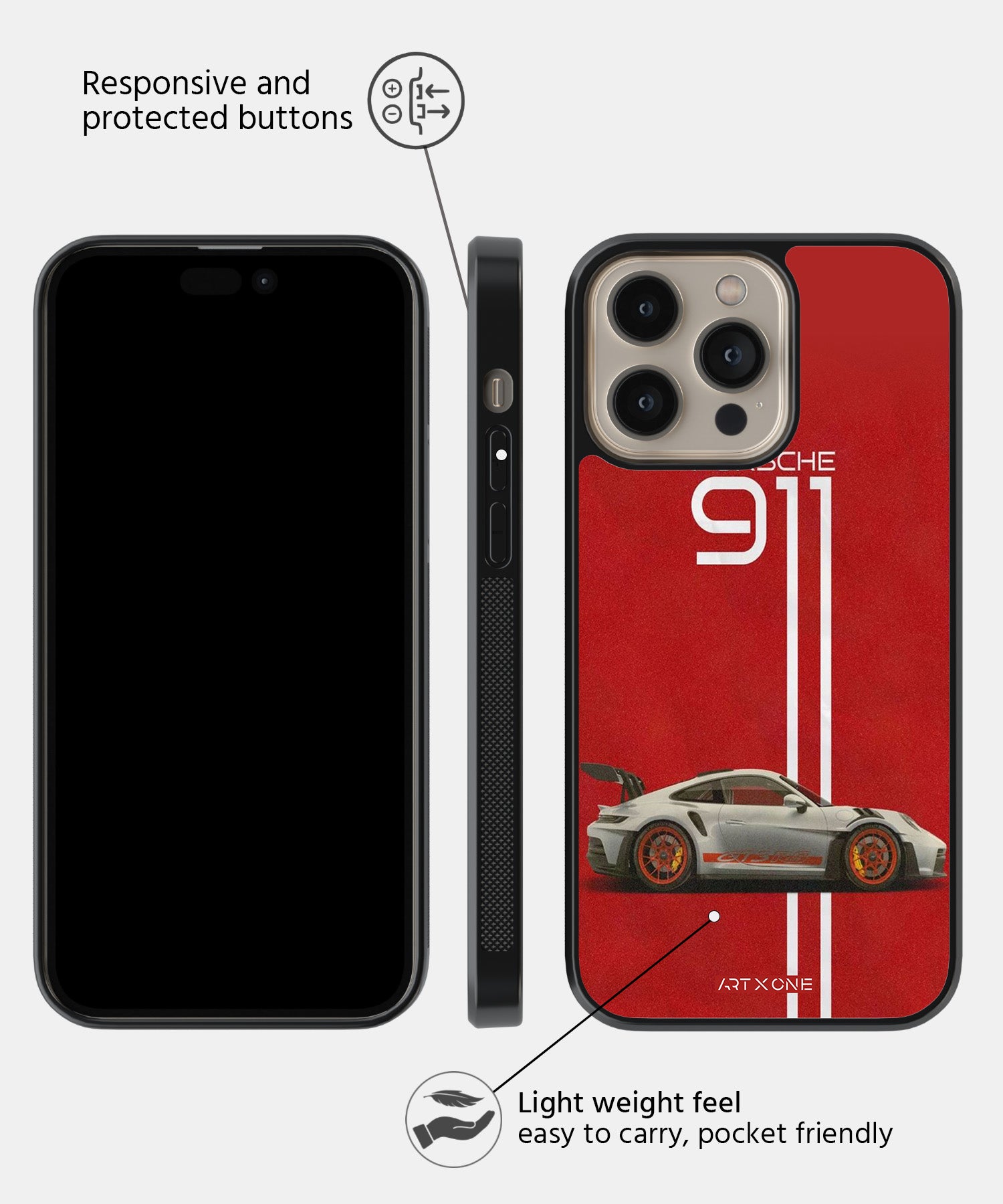 Sports Car  (Porsche 911 Red) Mobile Back Cover