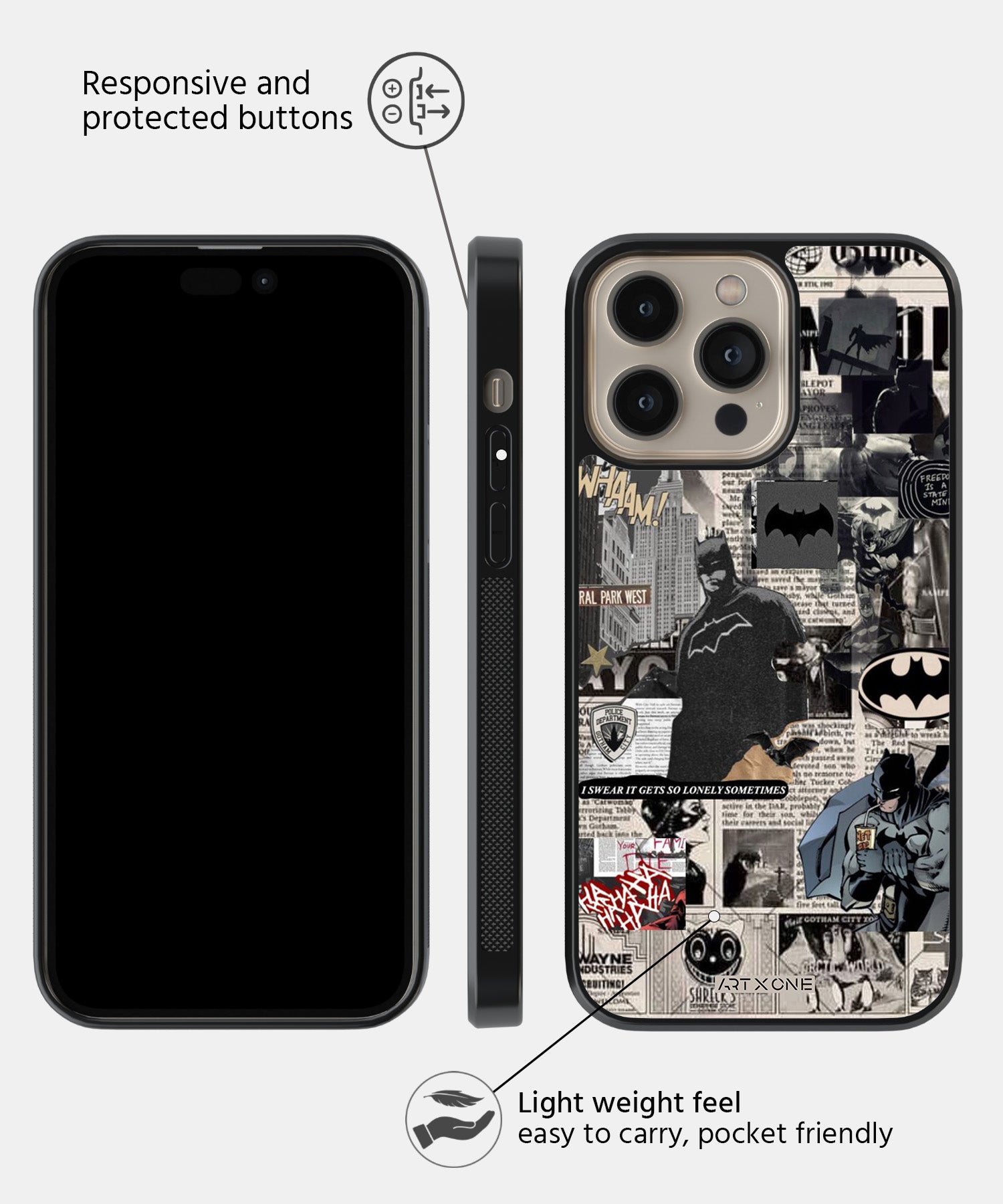 DC (Batman Collage) Mobile Back Cover