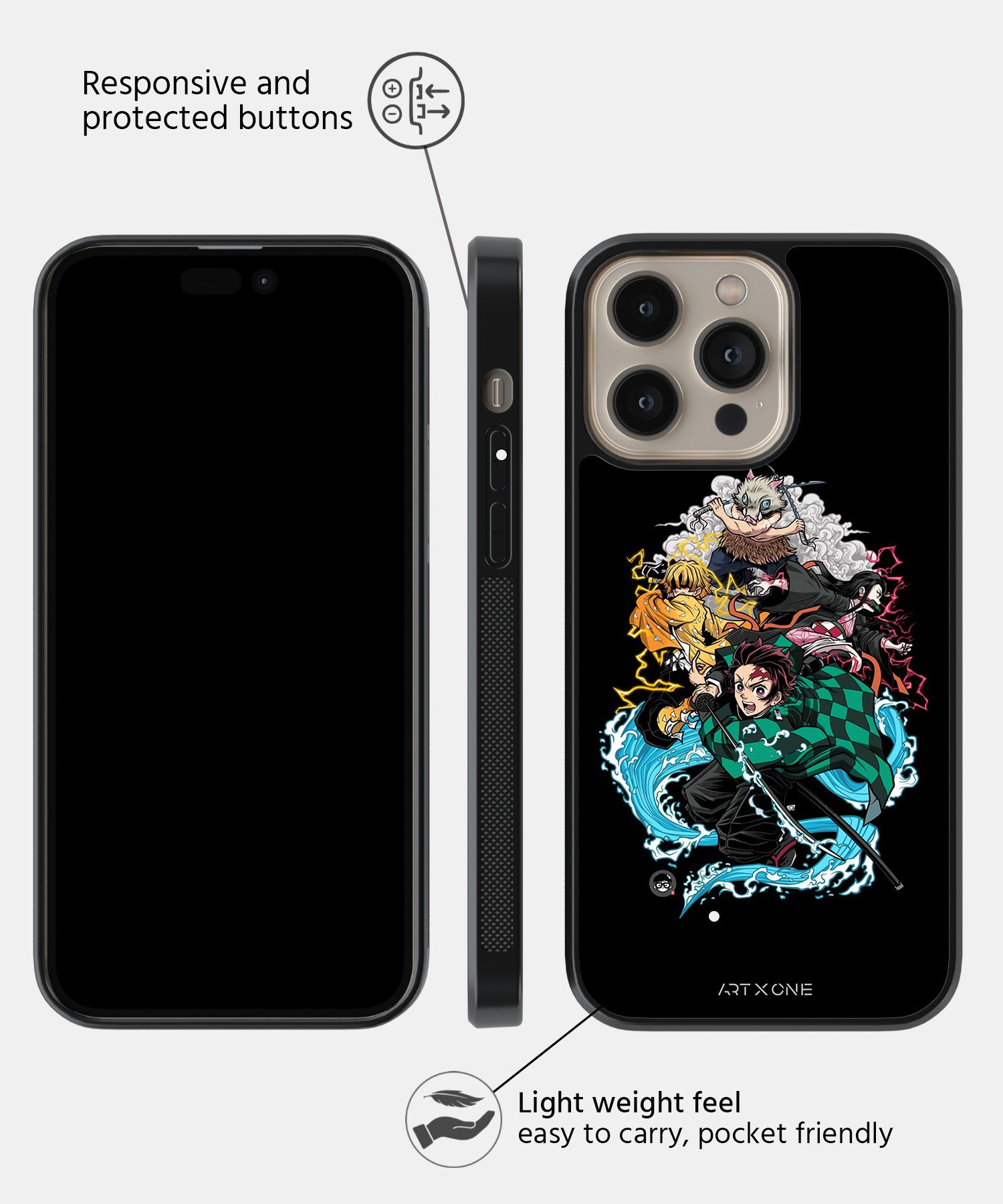 Black Demon Slayer Mobile Back Cover