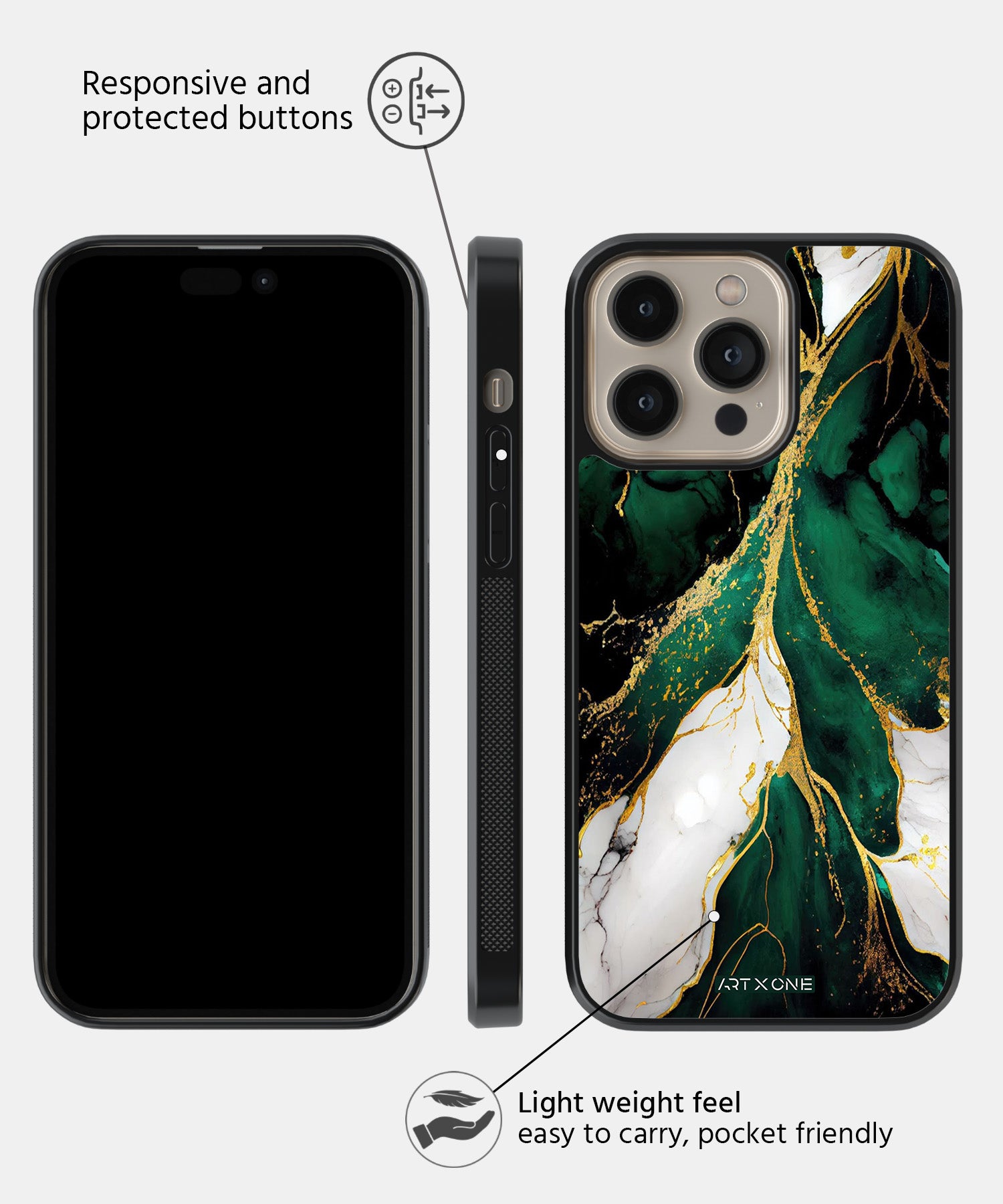 Green Marbel Mobile Back Cover