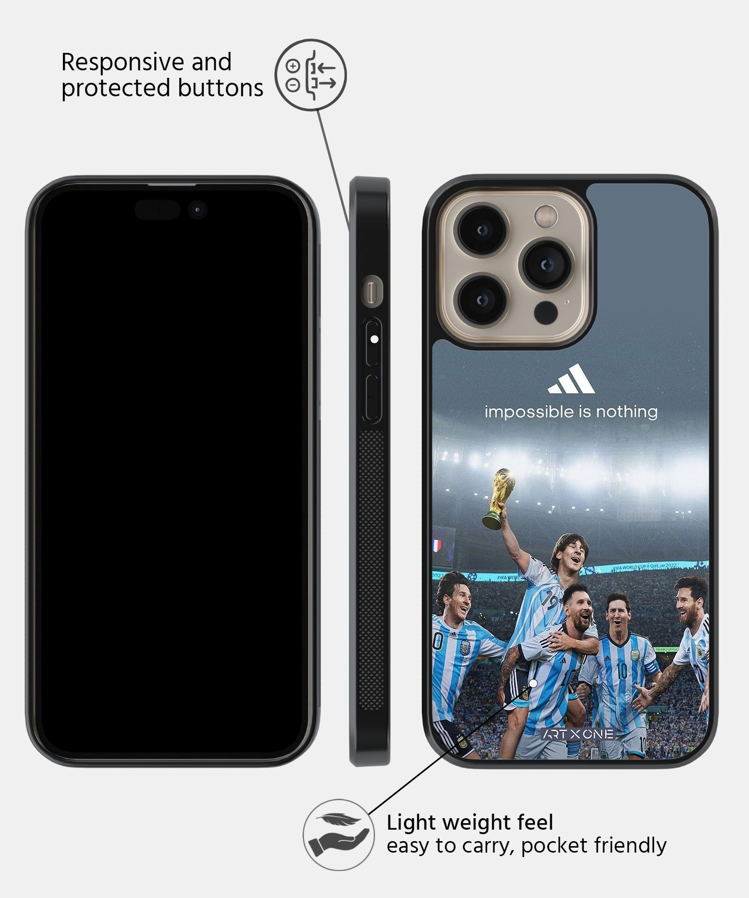 Football (Messi Nothing is Impossible) Mobile Back Cover