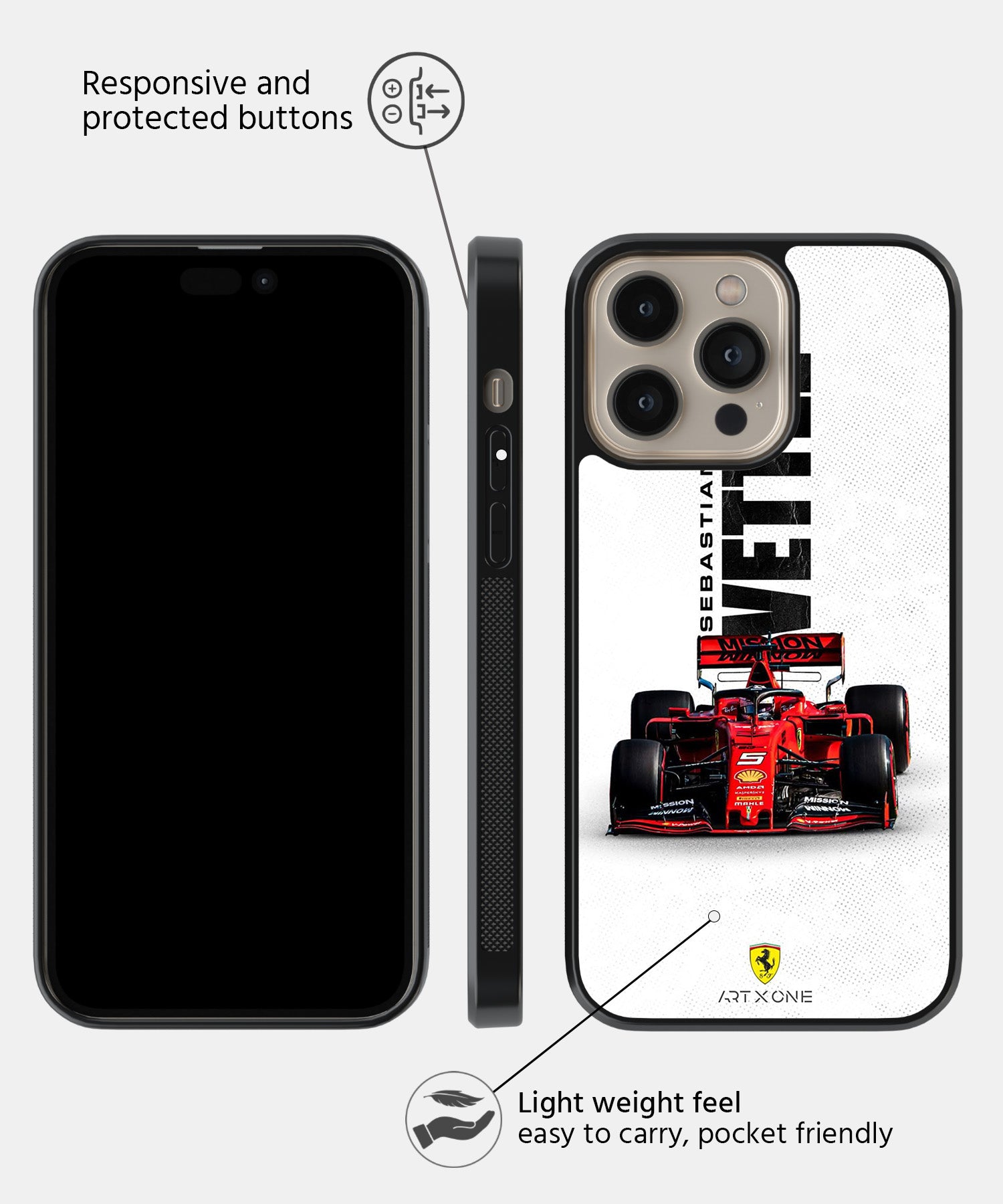 Sebastian Vettel Ferrari F1 Mobile Back Cover