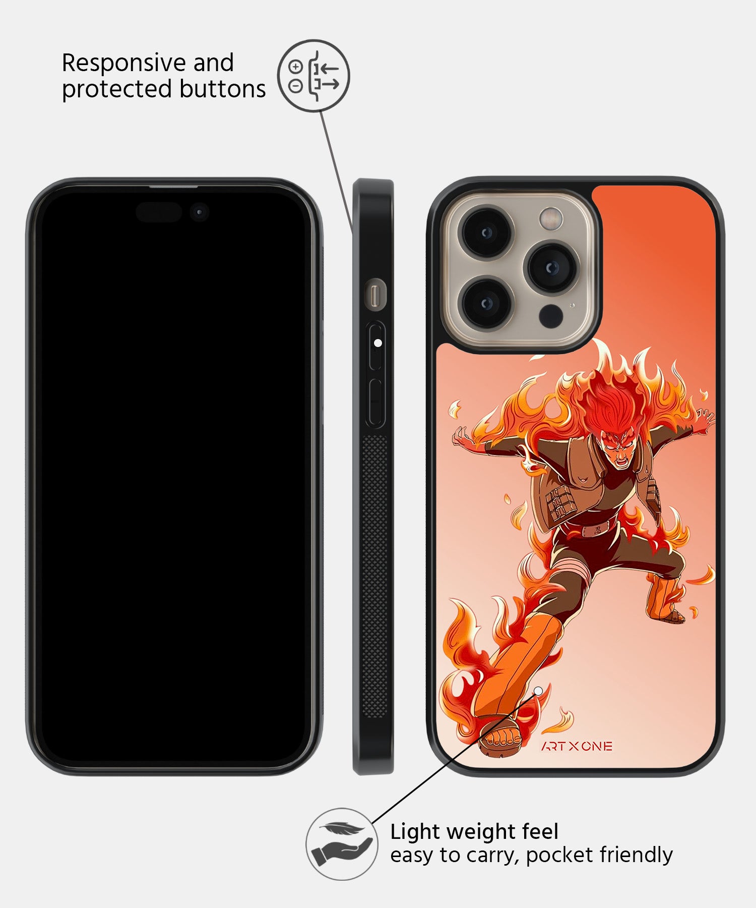 Might Guy Awakening 8 Gates Mobile Back Cover