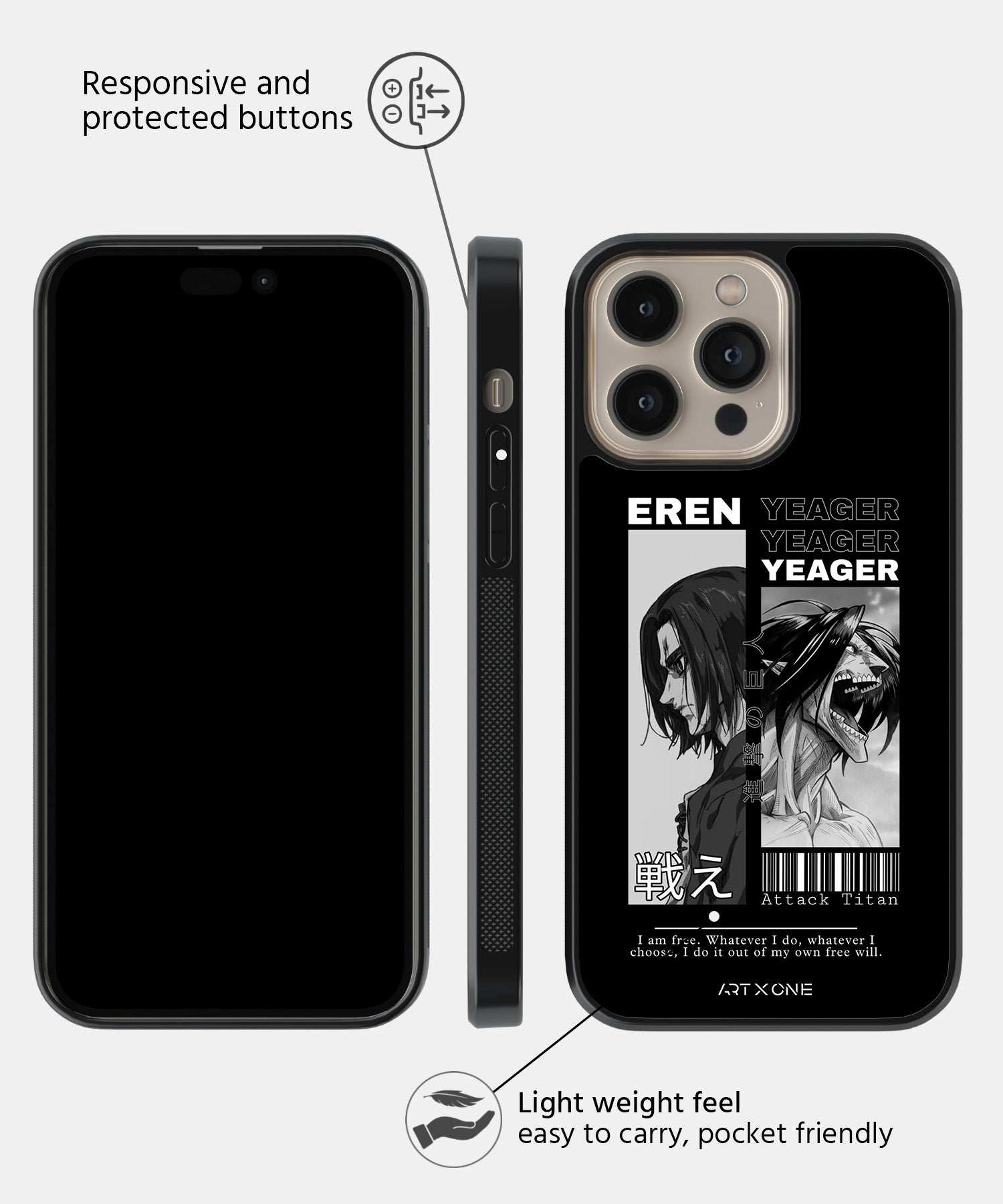 Attack On Titan (Eren X Attack Titan) Mobile Back Cover