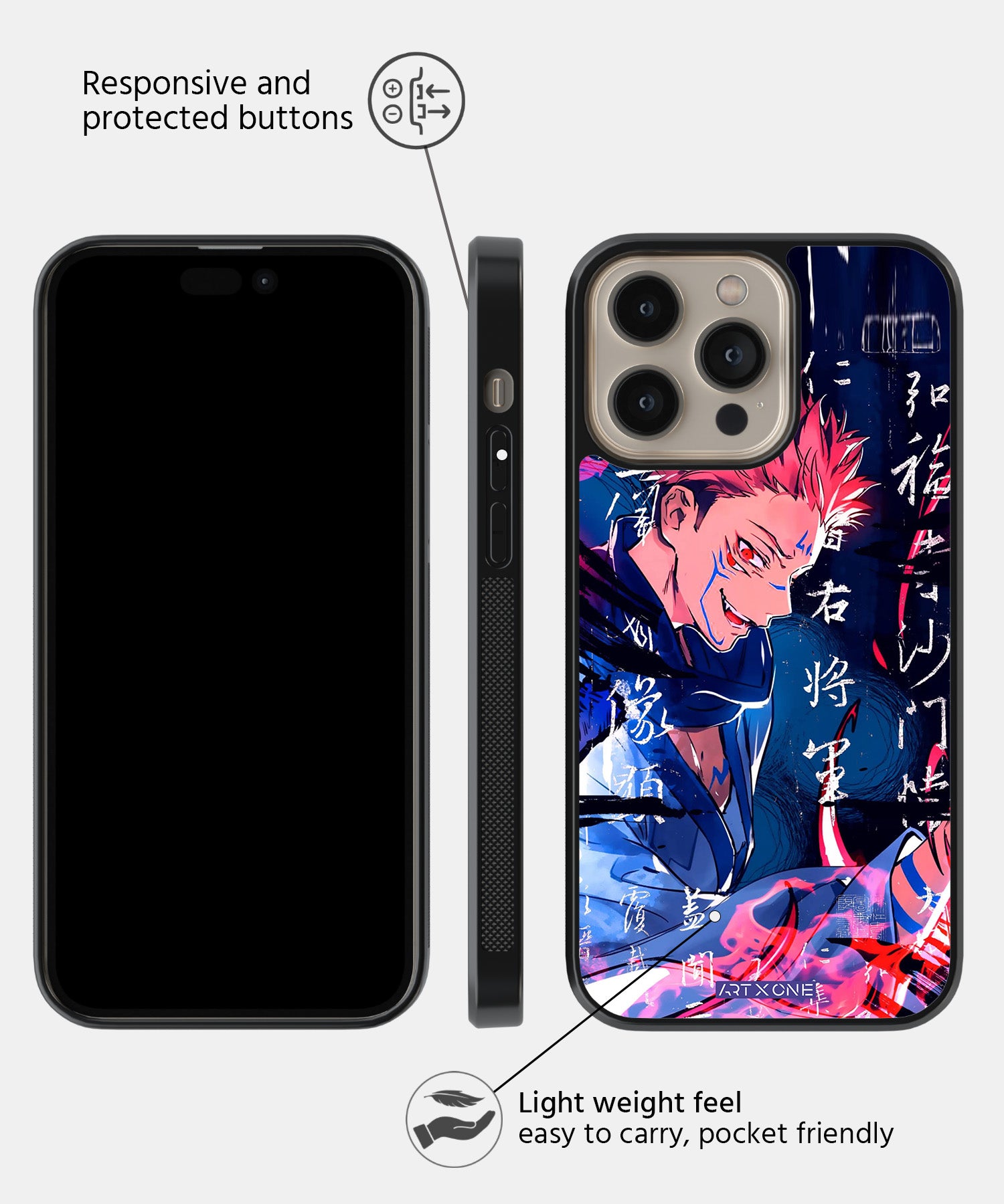 Jujutsu Kaisen In Neon Mobile Back Cover
